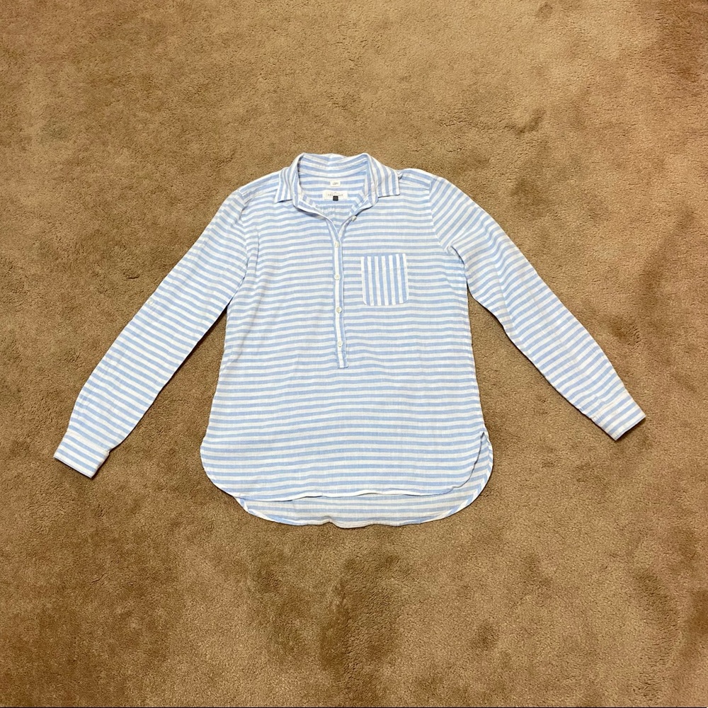 Loft Button Down Collared Striped Shirt - image 1